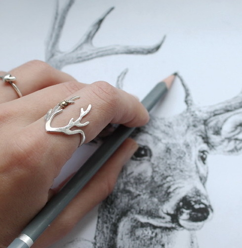 Кольцо олень 